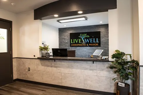 Receptionist-Area-at-Live-Well-Chiropractic Receptionist Area at Live Well Chiropractic & Medical